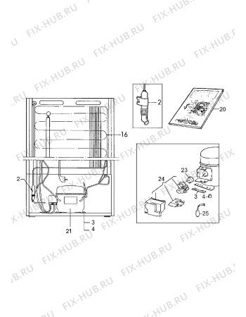 Взрыв-схема холодильника Electrolux EU2717C - Схема узла Cooling system 017